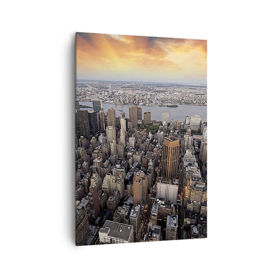 Obraz na płótnie - Bijące serce naszych czasów - 70x100cm - Miasto Nowy Jork Manhattan - Nowoczesny foto obraz w ramie do salonu do sypialni ARTTOR ARTTOR
