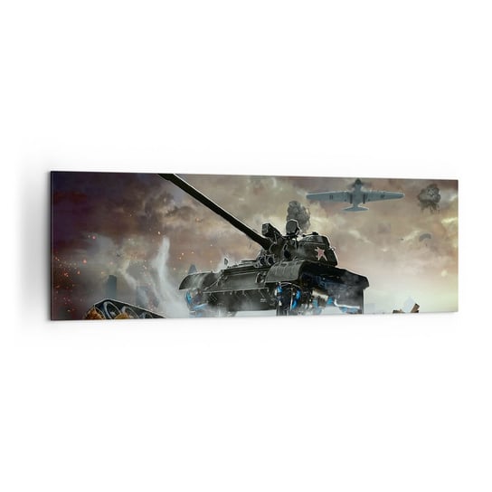 Obraz na płótnie - Bitwa jest straszna i piękna - 160x50cm - Militaria Wojna Czołg - Nowoczesny foto obraz w ramie do salonu do sypialni ARTTOR ARTTOR