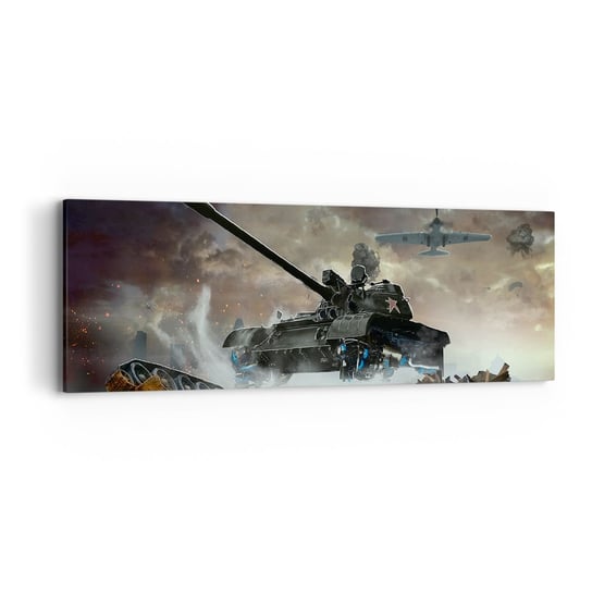 Obraz na płótnie - Bitwa jest straszna i piękna - 90x30cm - Militaria Wojna Czołg - Nowoczesny Canvas obraz do salonu do sypialni ARTTOR ARTTOR