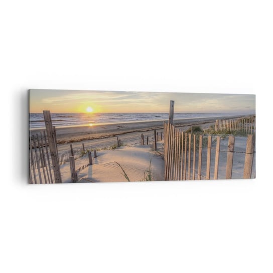 Obraz na płótnie - Blask i cień wiatru - 140x50cm - Zachód Słońca Morze Krajobraz - Nowoczesny Canvas obraz do salonu do sypialni ARTTOR ARTTOR
