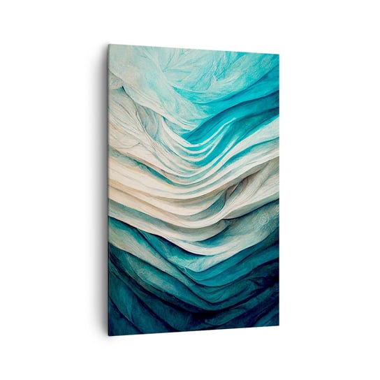 Obraz na płótnie - Błękitne nienasycenie - 80x120cm - Sztuka 3D Abstrakcja - Nowoczesny obraz na ścianę do salonu do sypialni ARTTOR ARTTOR