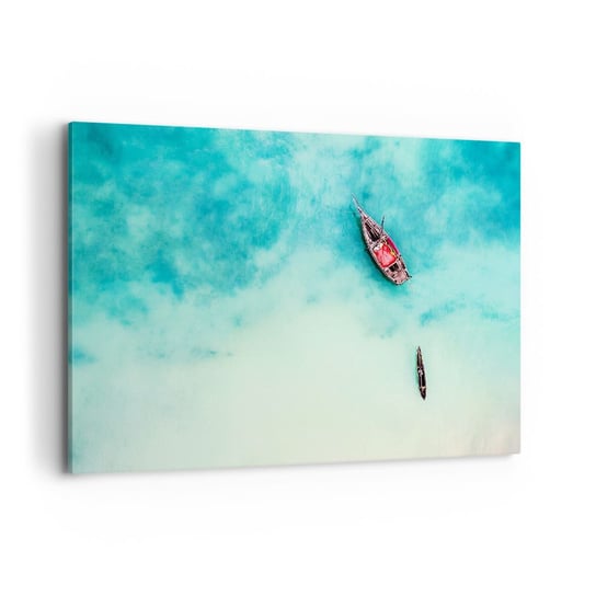Obraz na płótnie - Bo na plażach Zanzibaru, kiedy nadmiar wód… - 100x70cm - Krajobraz Zanzibar Ocean - Nowoczesny foto obraz w ramie do salonu do sypialni ARTTOR ARTTOR