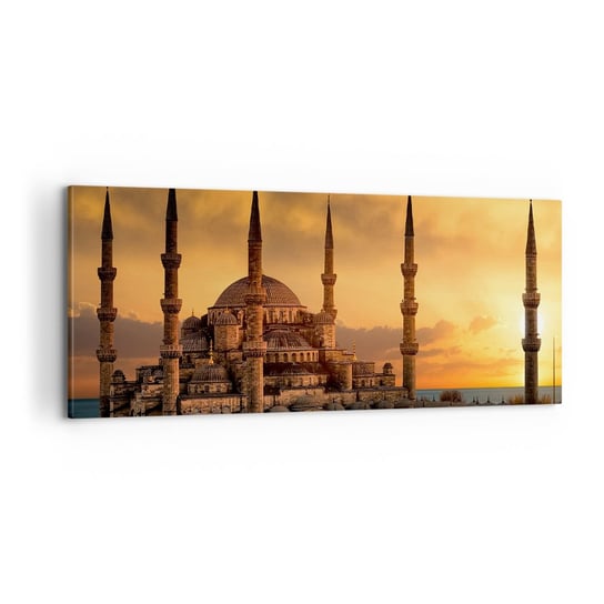 Obraz na płótnie - Bóg jest wielki - 100x40cm - Architektura Meczet Stambuł - Nowoczesny foto obraz w ramie do salonu do sypialni ARTTOR ARTTOR