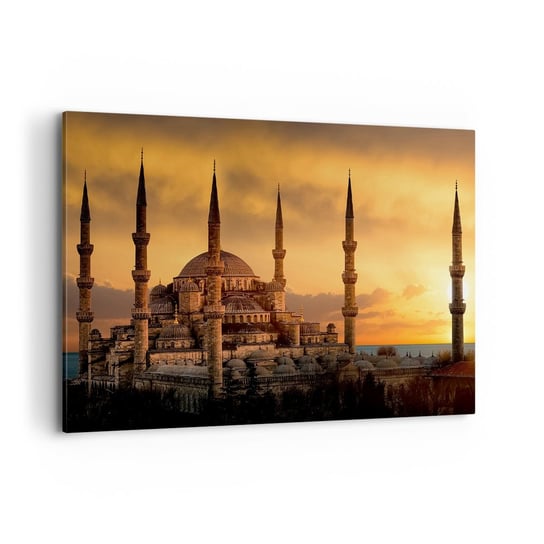 Obraz na płótnie - Bóg jest wielki - 100x70cm - Architektura Meczet Stambuł - Nowoczesny foto obraz w ramie do salonu do sypialni ARTTOR ARTTOR