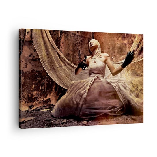 Obraz na płótnie - Bogini losu - 70x50cm - Teatr Sztuka Człowiek - Nowoczesny Canvas obraz do salonu do sypialni ARTTOR ARTTOR