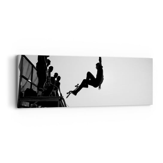 Obraz na płótnie - Bohaterowie i widzowie - 90x30cm - Skatepark Deskorolka Sport - Nowoczesny Canvas obraz do salonu do sypialni ARTTOR ARTTOR