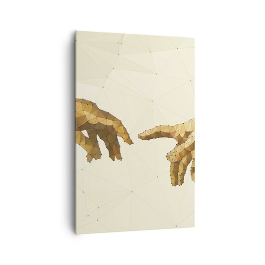 Obraz na płótnie - Boska geometria - 80x120cm - Nowoczesna Sztuka Dłonie Sztuka - Nowoczesny obraz na ścianę do salonu do sypialni ARTTOR ARTTOR