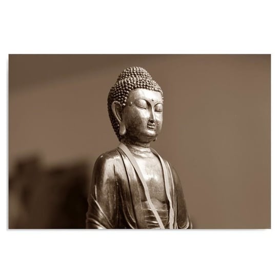 Obraz na płótnie, Budda na brązowym tle, 70x50 cm Feeby