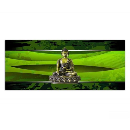 Obraz na płótnie, Budda w kolorze zielonym, 100x50 cm Feeby