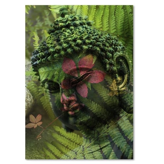 Obraz na płótnie, Budda wśród paproci, 50x70 cm Feeby