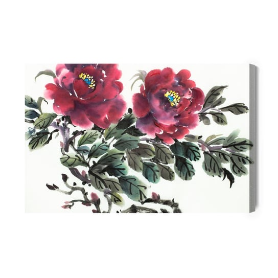 Obraz Na Płótnie Burgundowe Kwiaty Piwonii 100x70 NC Inna marka