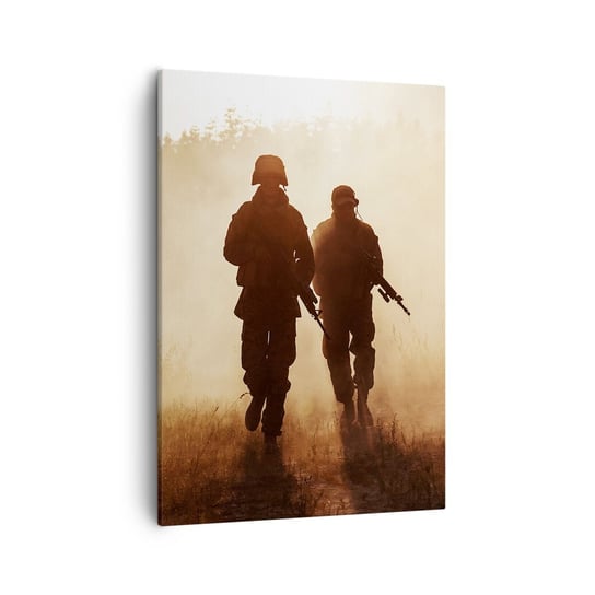 Obraz na płótnie - Call of Duty - 50x70cm - Żołnierz Karabin Militaria - Nowoczesny Canvas obraz do salonu do sypialni ARTTOR ARTTOR
