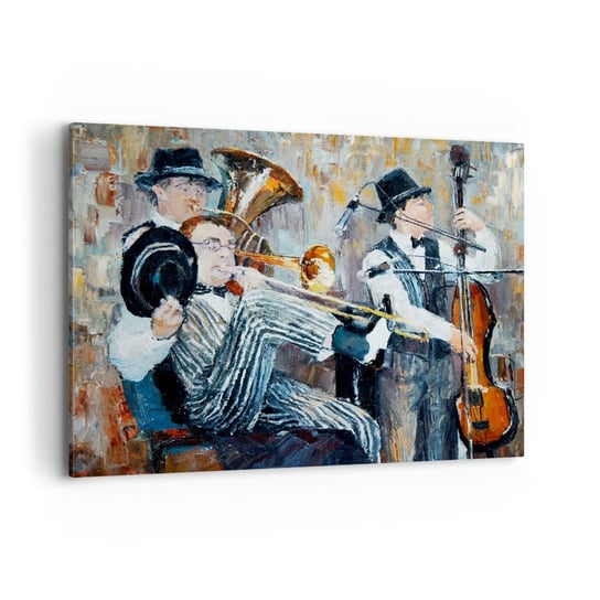 Obraz na płótnie - Cały ten jazz - 100x70cm - Muzyka Zespół Muzyczny Instrumenty Muzyczne - Nowoczesny foto obraz w ramie do salonu do sypialni ARTTOR ARTTOR