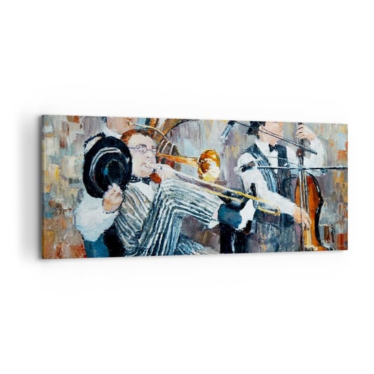 Obraz na płótnie - Cały ten jazz - 120x50cm - Muzyka Zespół Muzyczny Instrumenty Muzyczne - Nowoczesny obraz na ścianę do salonu do sypialni ARTTOR ARTTOR
