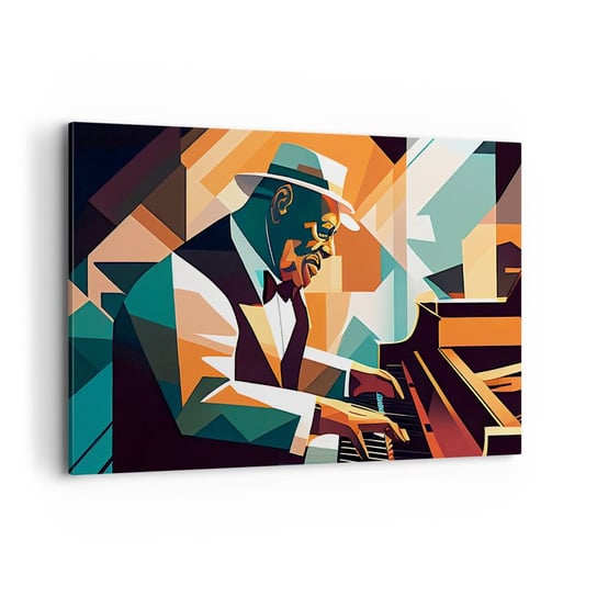 Obraz na płótnie - Cały ten jazz - 120x80cm - Fortepian Pianino Kubizm - Nowoczesny obraz na ścianę do salonu do sypialni ARTTOR ARTTOR