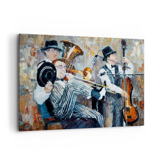 Obraz na płótnie - Cały ten jazz - 120x80cm - Muzyka Zespół Muzyczny Instrumenty Muzyczne - Nowoczesny obraz na ścianę do salonu do sypialni ARTTOR ARTTOR