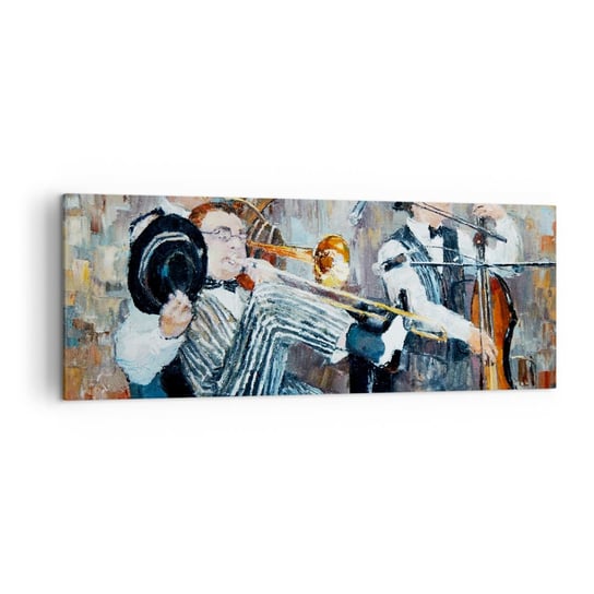 Obraz na płótnie - Cały ten jazz - 140x50cm - Muzyka Zespół Muzyczny Instrumenty Muzyczne - Nowoczesny Canvas obraz do salonu do sypialni ARTTOR ARTTOR