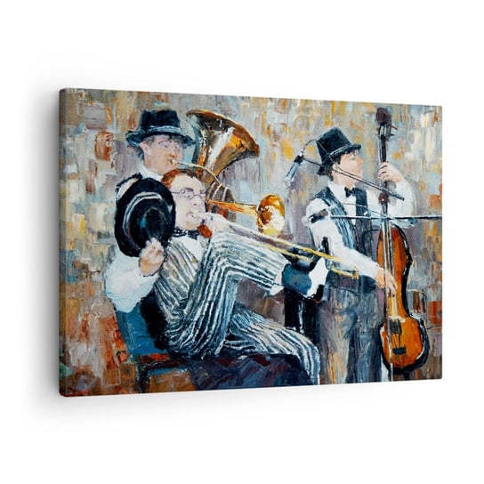 Obraz na płótnie - Cały ten jazz - 70x50cm - Muzyka Zespół Muzyczny Instrumenty Muzyczne - Nowoczesny Canvas obraz do salonu do sypialni ARTTOR ARTTOR
