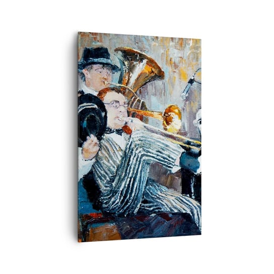 Obraz na płótnie - Cały ten jazz - 80x120cm - Muzyka Zespół Muzyczny Instrumenty Muzyczne - Nowoczesny obraz na ścianę do salonu do sypialni ARTTOR ARTTOR