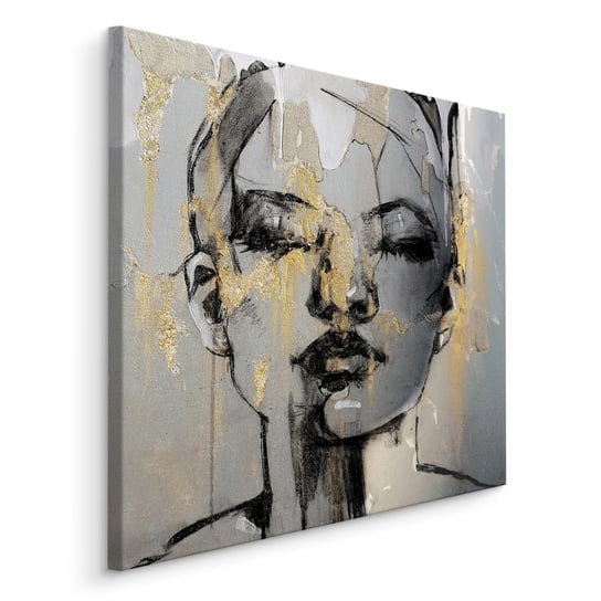 Obraz Na Płótnie Canvas Abstrakcyjny PORTRET Kobiety Dekoracja Ścienna 80 cm x 80 cm Muralo