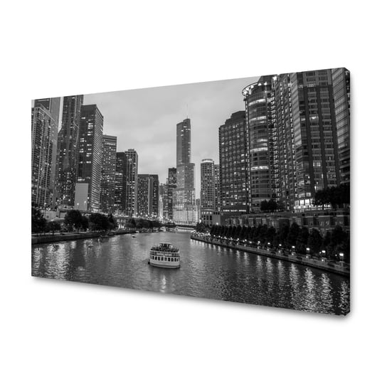 Obraz Na Płótnie Canvas Architektura Chicago Czarno-Białe 80X50 Cm GP TONER