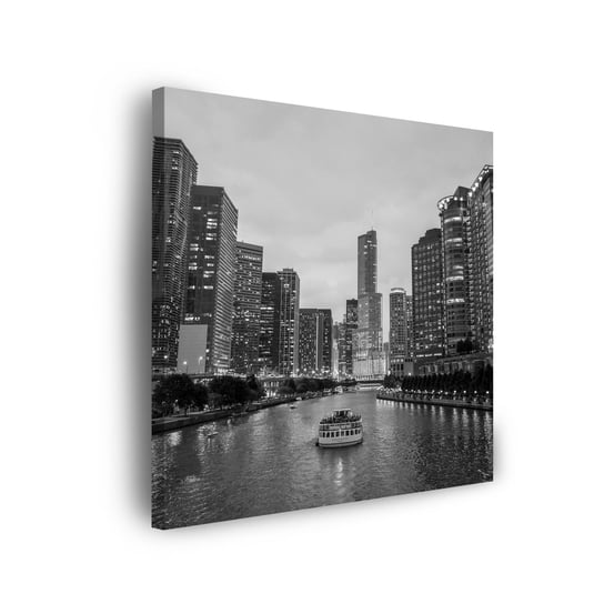 Obraz Na Płótnie Canvas Architektura Chicago Czarno-Białe 80X80 Cm GP TONER