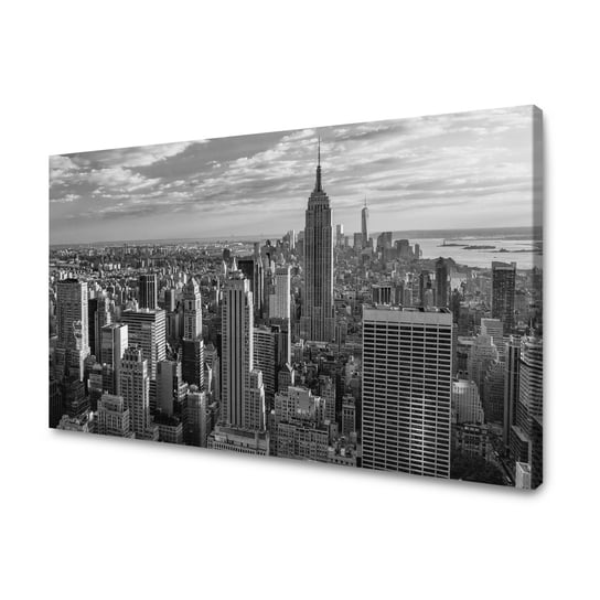 Obraz Na Płótnie Canvas Architektura Czano-Białe Manhattan 120X40 Cm GP TONER