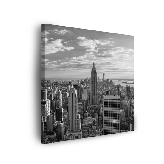 Obraz Na Płótnie Canvas Architektura Czano-Białe Manhattan 50X50 Cm GP TONER