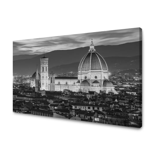 Obraz Na Płótnie Canvas Architektura Florencja Katedra Czarno-Białe 100X80 Cm GP TONER