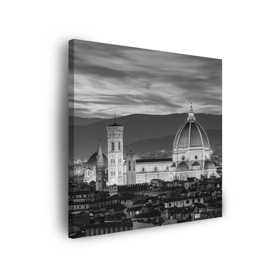 Obraz Na Płótnie Canvas Architektura Florencja Katedra Czarno-Białe 80X80 Cm GP TONER