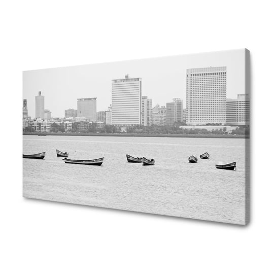 Obraz Na Płótnie Canvas Architektura Łódki Na Tle Miasta 100X60 Cm GP TONER