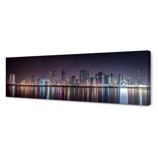 Obraz Na Płótnie Canvas Architektura Miasto Noca Panorama 120X40 Cm GP TONER