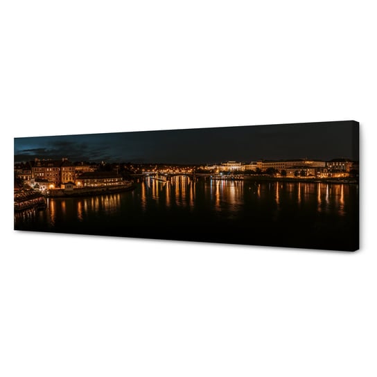 Obraz Na Płótnie Canvas Architektura Praga Nocą 120X40 Cm GP TONER