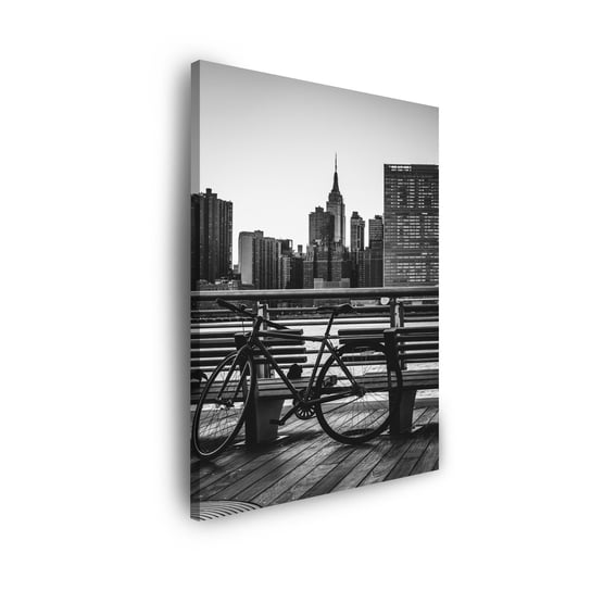 Obraz Na Płótnie Canvas Architektura Rower Na Tle Miasta 40X50 Cm GP TONER