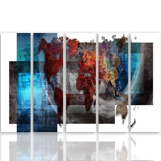 Obraz na płótnie Canvas CARO, Kompozycja z mapą świata, 300x140 cm Feeby