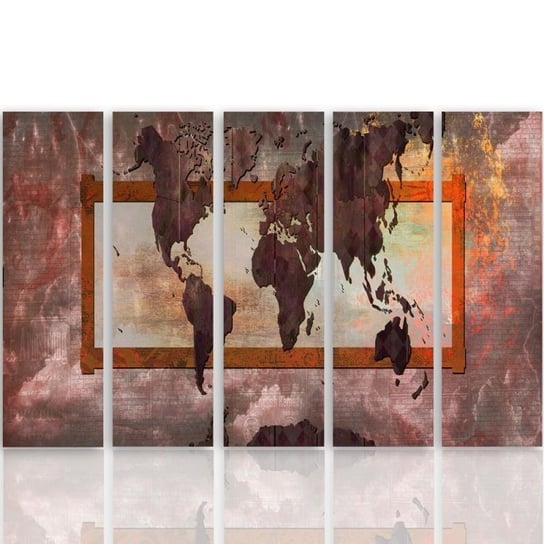 Obraz na płótnie Canvas CARO, Kompozycja z mapą świata 5, 250x120 cm Feeby