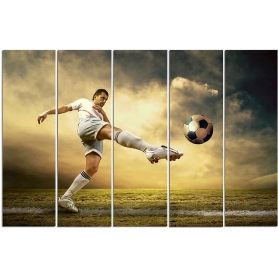 Obraz na płótnie Canvas CARO, Piłkarz strzelajacy z woleja, 150x100 cm Feeby