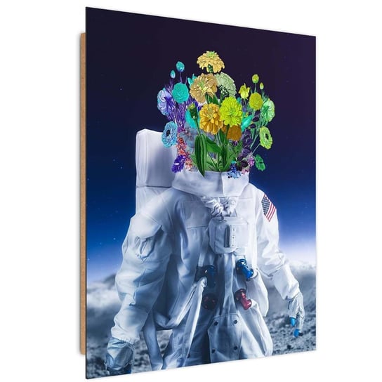 Obraz na płótnie Canvas FEEBY, Amerykański astronauta i kwiaty, 70x100 cm Feeby