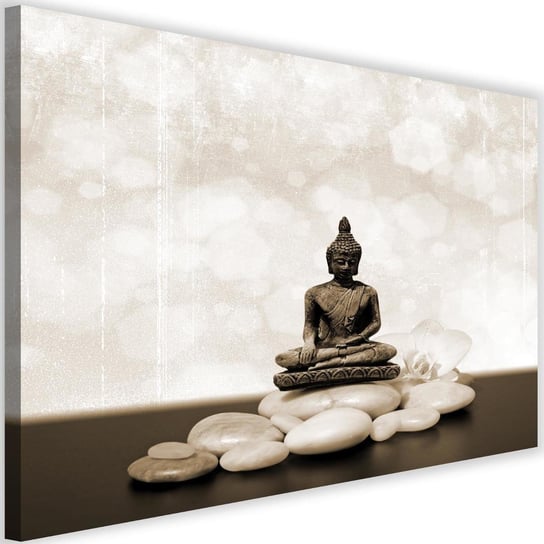 Obraz na płótnie Canvas FEEBY, Budda na kamieniach Zen, 90x60 cm Feeby