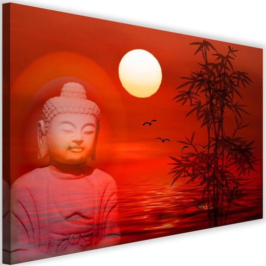 Obraz na płótnie Canvas FEEBY, Budda nad morzem o zachodzie 1, 90x60 cm Feeby