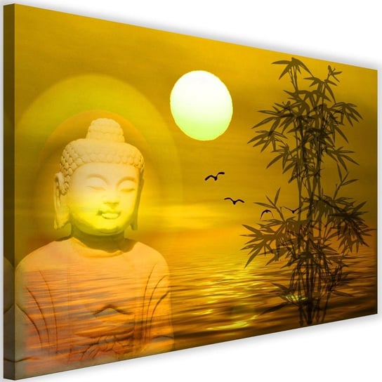 Obraz na płótnie Canvas FEEBY, Budda nad morzem o zachodzie, 120x80 cm Feeby
