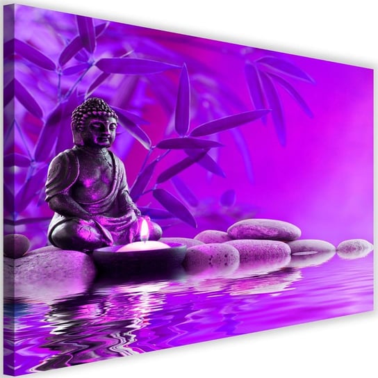Obraz na płótnie Canvas FEEBY, Budda nad wodą na kamieniach 1, 90x60 cm Feeby