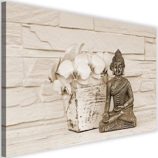 Obraz na płótnie Canvas FEEBY, Budda z kwiatkiem, 90x60 cm Feeby