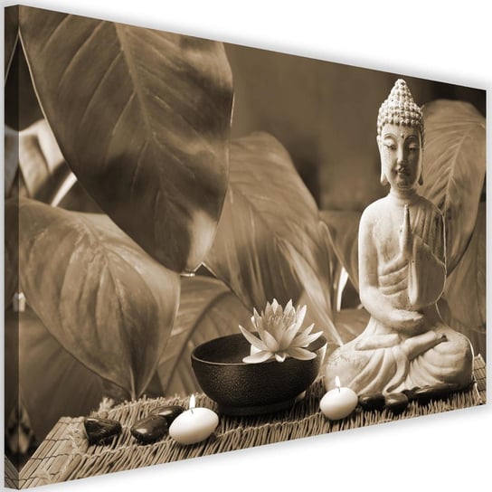 Obraz na płótnie Canvas FEEBY, Budda z lilią, 120x80 cm Feeby