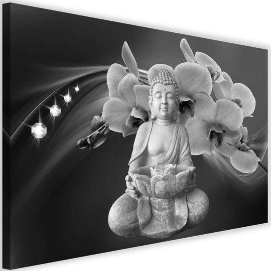 Obraz na płótnie Canvas FEEBY, Budda z orchideami, 120x80 cm Feeby