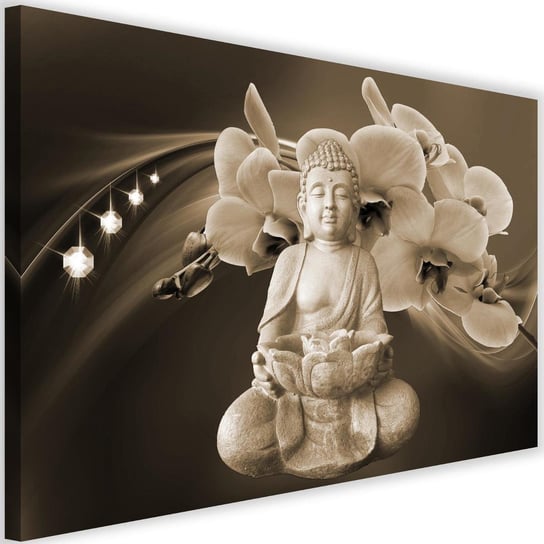 Obraz na płótnie Canvas FEEBY, Budda z orchideami 4, 120x80 cm Feeby