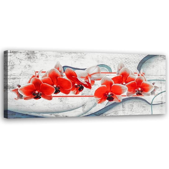 Obraz na płótnie Canvas FEEBY, Czerwone storczyki, 140x45 cm Feeby