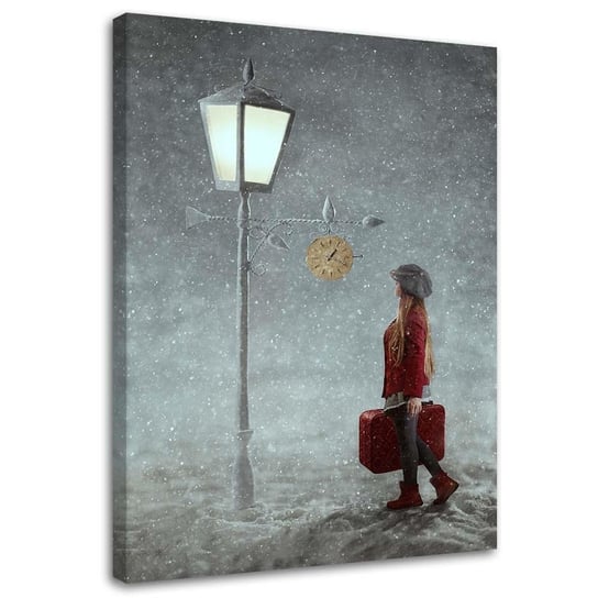 Obraz na płótnie Canvas FEEBY, Dziewczyna w śnieżną noc, 50x70 cm Feeby