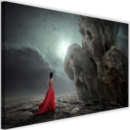 Obraz na płótnie Canvas FEEBY, Kobieta w czerwonej sukni fantasy, 120x80 cm Feeby