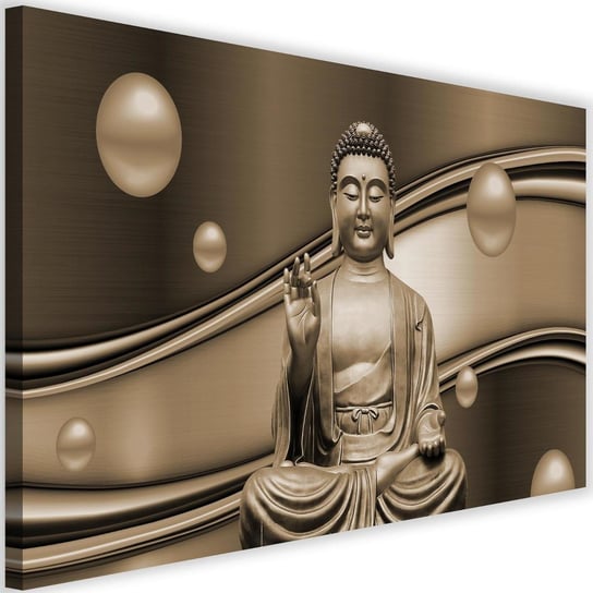 Obraz na płótnie Canvas FEEBY, Medytujący Budda na abstrakcyjnym tle 4, 120x80 cm Feeby